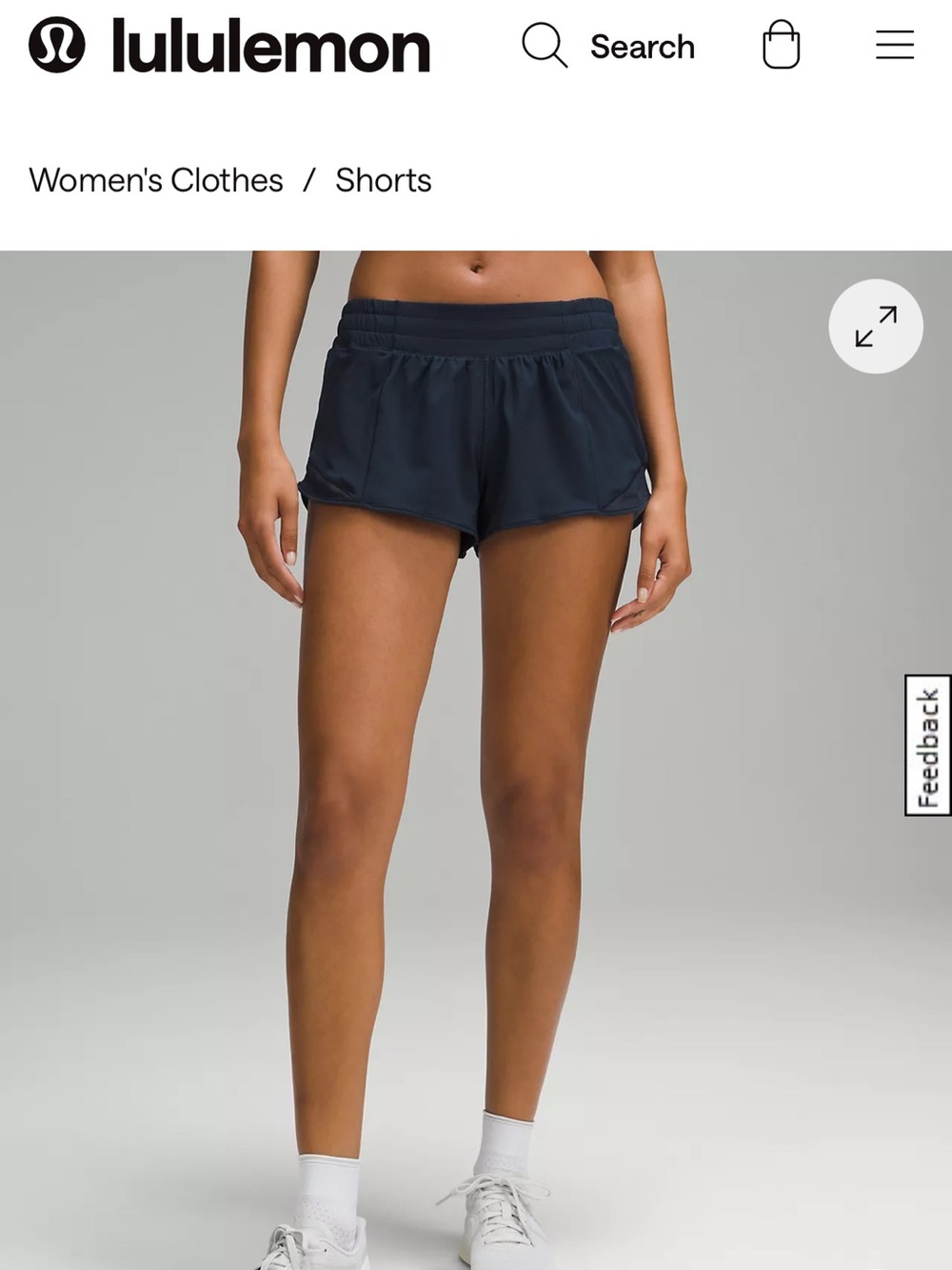 lululemon athletica Navy Drawstring Athletic Shorts size 10